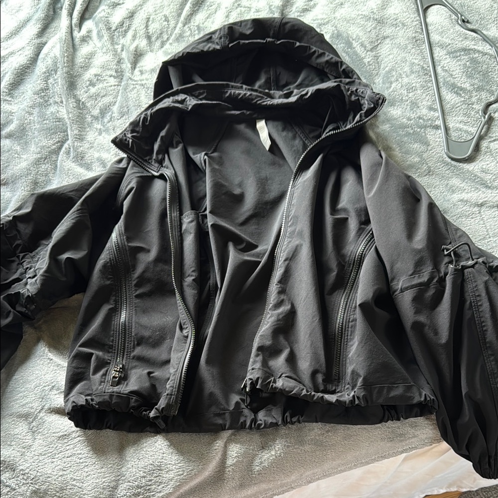 Athleta Black Jacket with Weather-Resistant Fabric